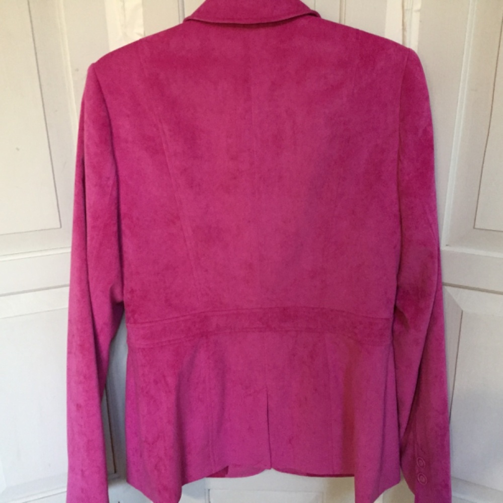 Women's Pink Faux Suede Jacket - Picture 13 of 16